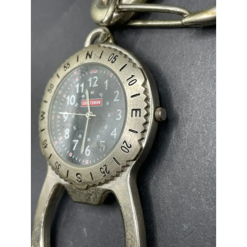 VTG Craftsman Watch Bottle Opener Carbine Survival Rare Silver Metal 39.2MM